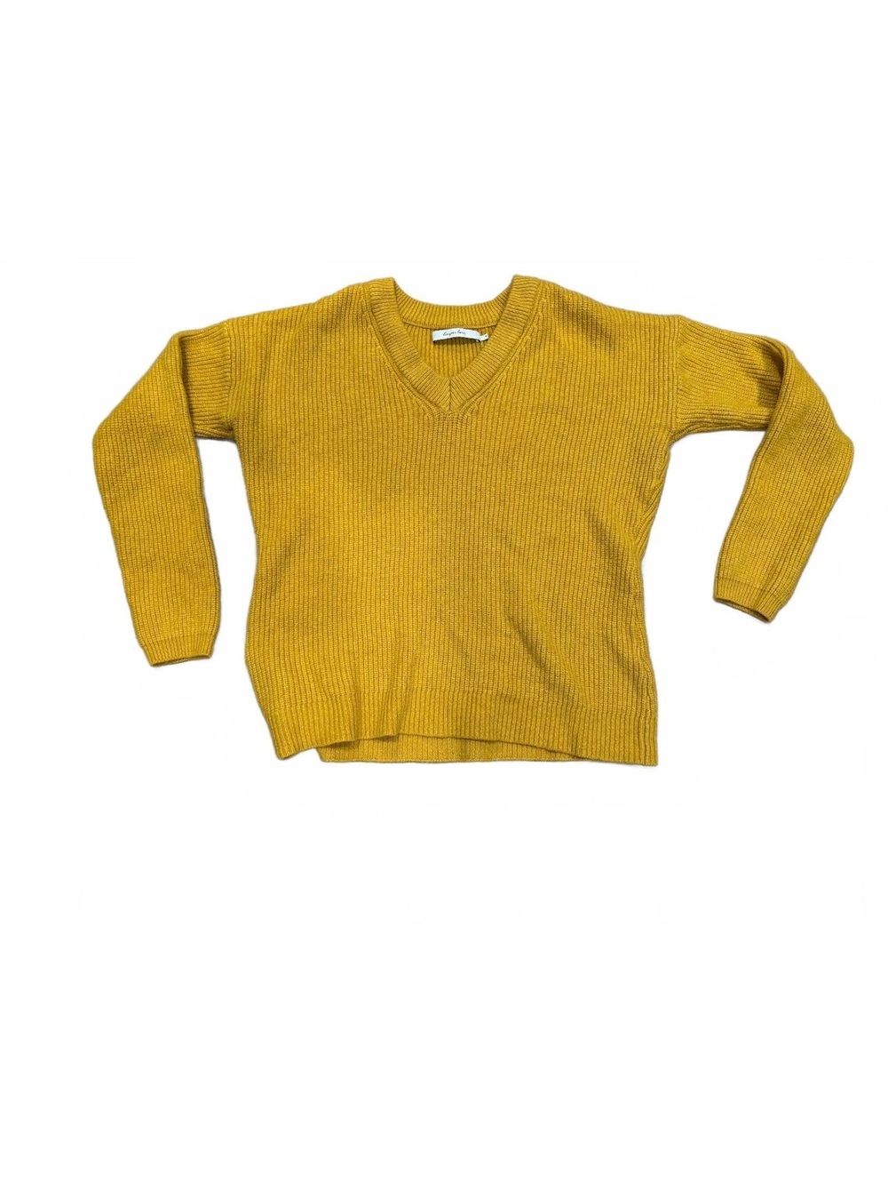 Harper Lane Mustard Yellow Ribbed Knit Sweater Size S